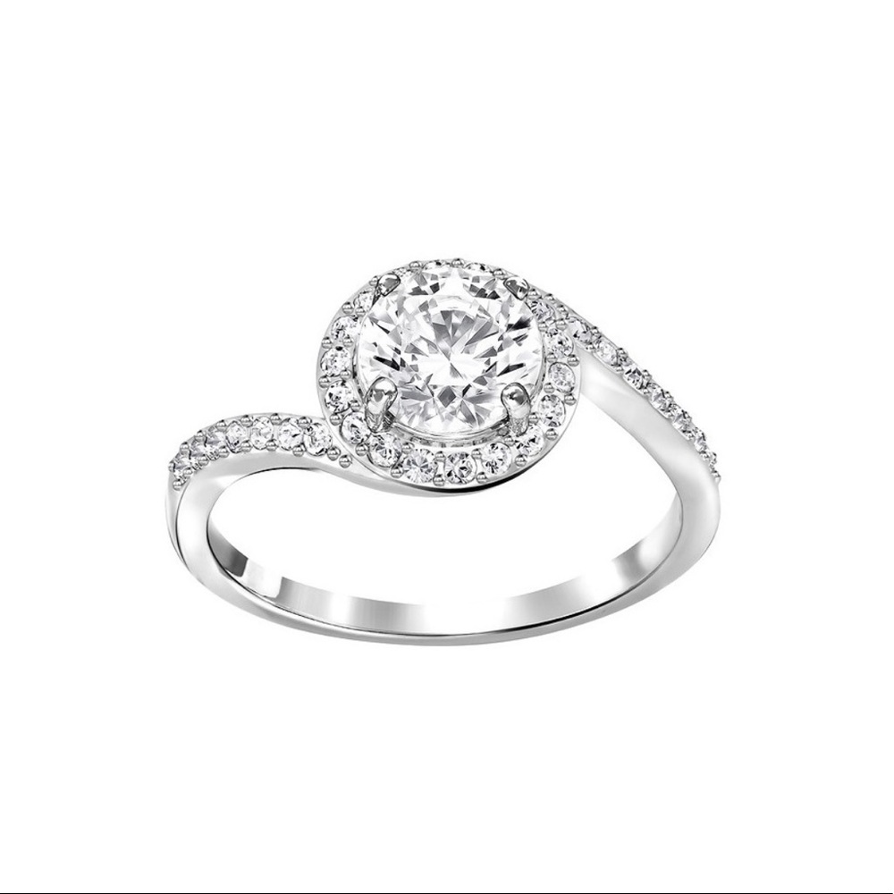 Swarovski attract light swirl ring - size 6